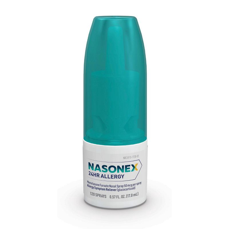 slide 5 of 5, Nasonex 24HR Non Drowsy Mometasone Furoate Allergy Medicine Nasal Spray - 120 Sprays, 1 ct