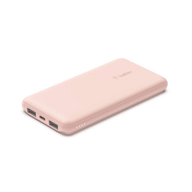 slide 1 of 3, Belkin 10000mAh Power Bank 15W with USB-A and USB-C - Rose Gold, 1 ct