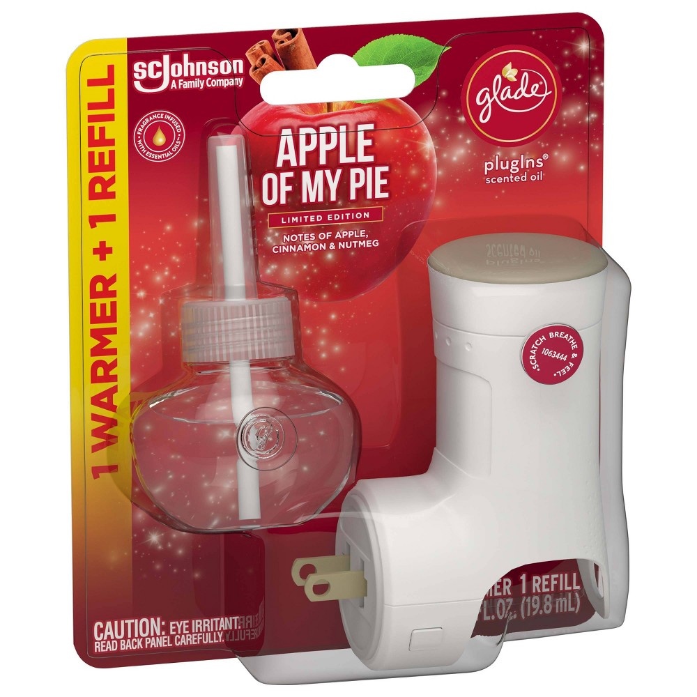 slide 9 of 9, Glade PlugIns Scented Oil Air Freshener Apple of My Pie Starter Kit - 0.67oz/1 Warmer, 0.67 oz