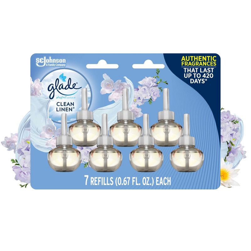 slide 1 of 1, Glade PlugIns Scented Oil Air Freshener Refills - Clean Linen - 4.69oz/7pk, 4.69 oz, 7 ct