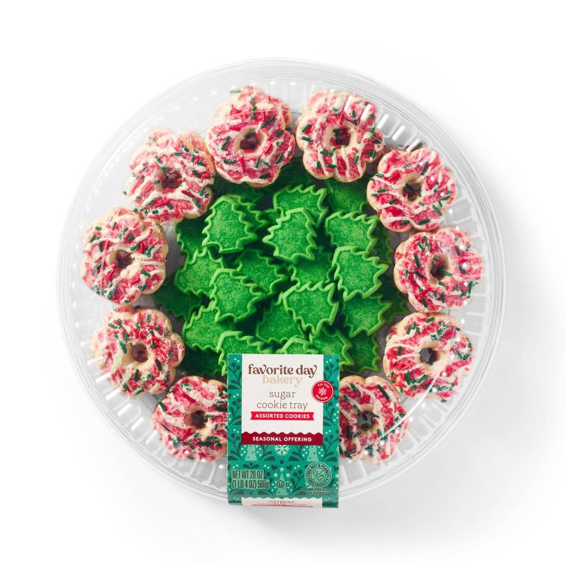 slide 1 of 3, Holiday Christmas Mini Sugar Cookie Tray - 20oz - Favorite Day™, 20 oz
