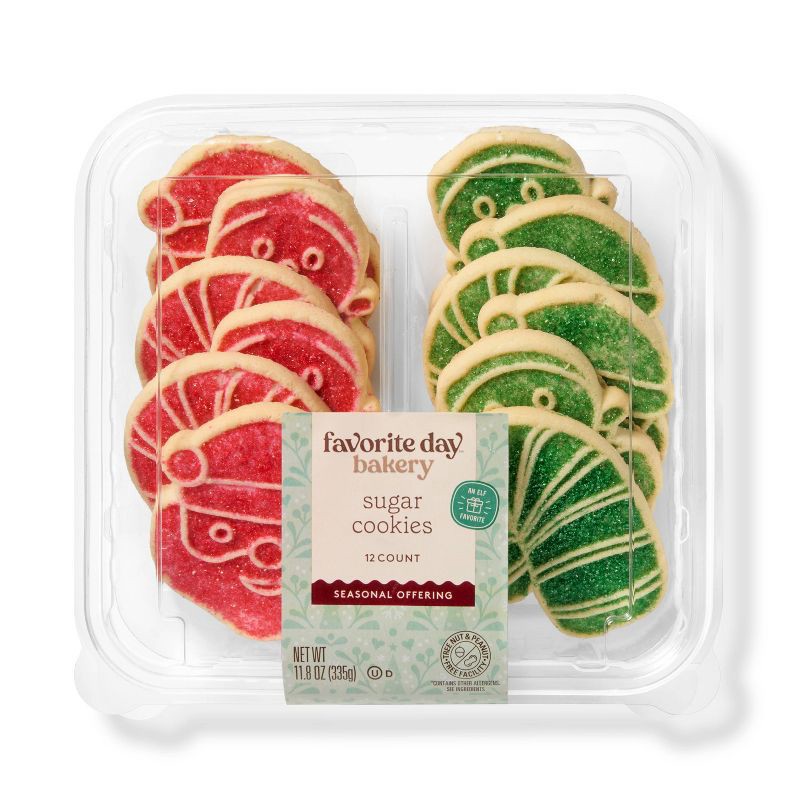 slide 1 of 3, Christmas Red & Green Sugar Cookies - 11.8oz - Favorite Day™, 11.8 oz