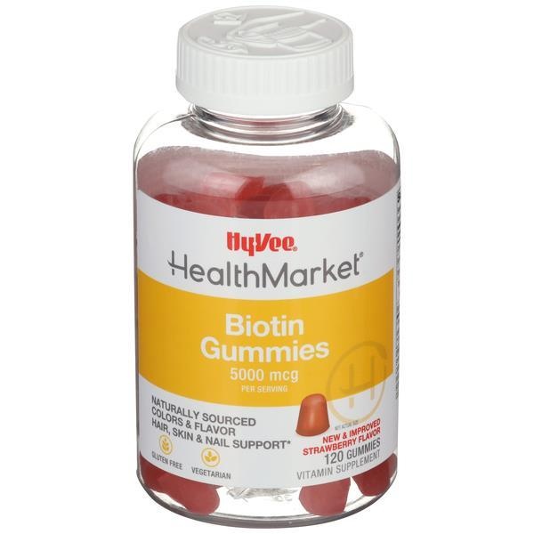 slide 1 of 1, Hy-Vee Healthmarket Biotin Gummies 5000Mcg, 120 ct