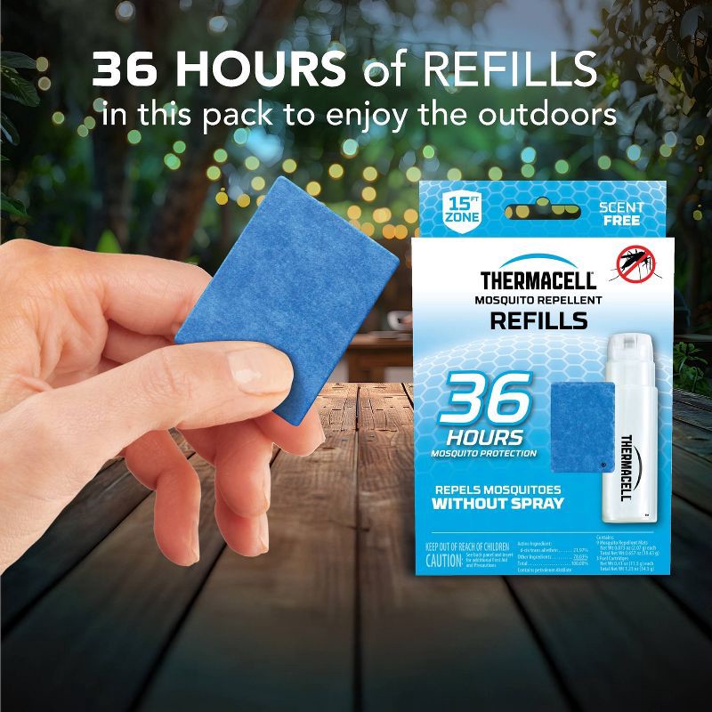 slide 4 of 9, Thermacell 36hr Mosquito Repellent Refill - 3 Fuel Cartridges and 9 Repellent Mats, 1 ct