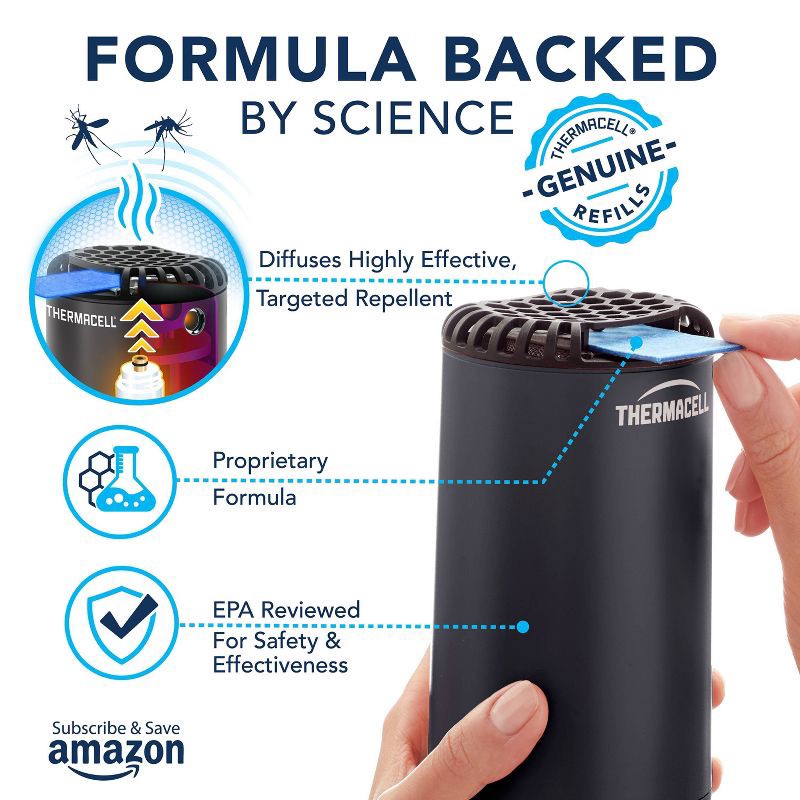 slide 5 of 9, Thermacell 36hr Mosquito Repellent Refill - 3 Fuel Cartridges and 9 Repellent Mats, 1 ct