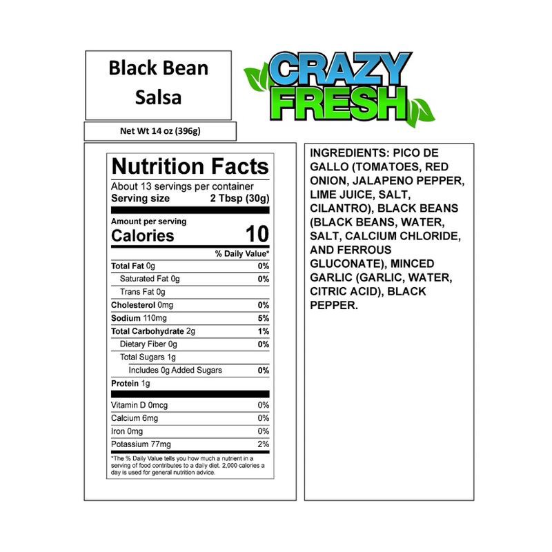 slide 5 of 6, Crazy Fresh Black Bean Salsa - 14oz, 14 oz