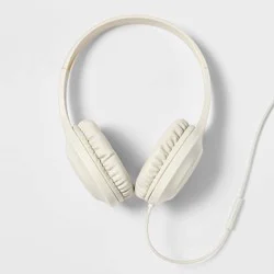 Wired On-Ear Headphones - heyday™ Ivory: Built-In Microphone, 3.5mm Jack
