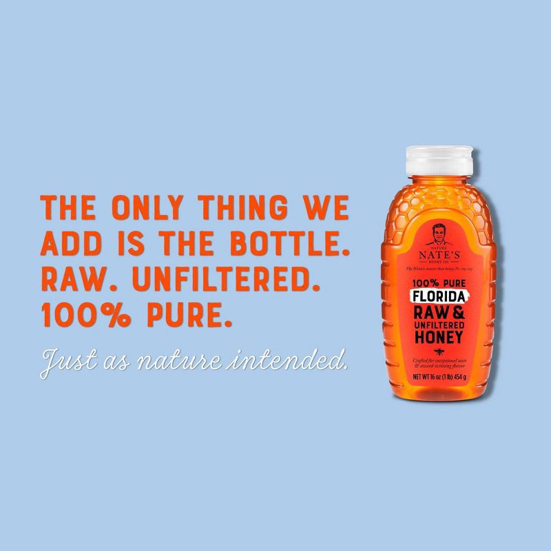 slide 3 of 7, Nature Nate's 100% Pure Raw and Unfiltered Florida Honey - 32oz, 32 oz
