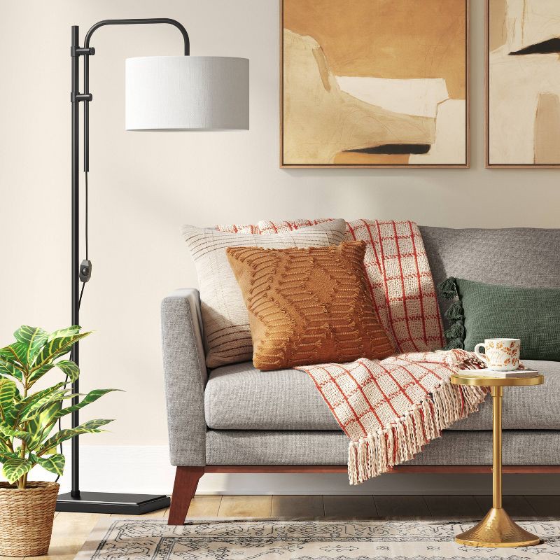 slide 3 of 5, 72"x16" Knox Floor Lamp - Threshold™: Modern Black Standing Lamp with Dimmer Switch, 1 ct