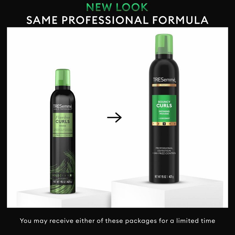 slide 3 of 7, Tresemme Flawless Curls Hair Mousse with Coconut and Avovado Oil - 15oz, 15 oz