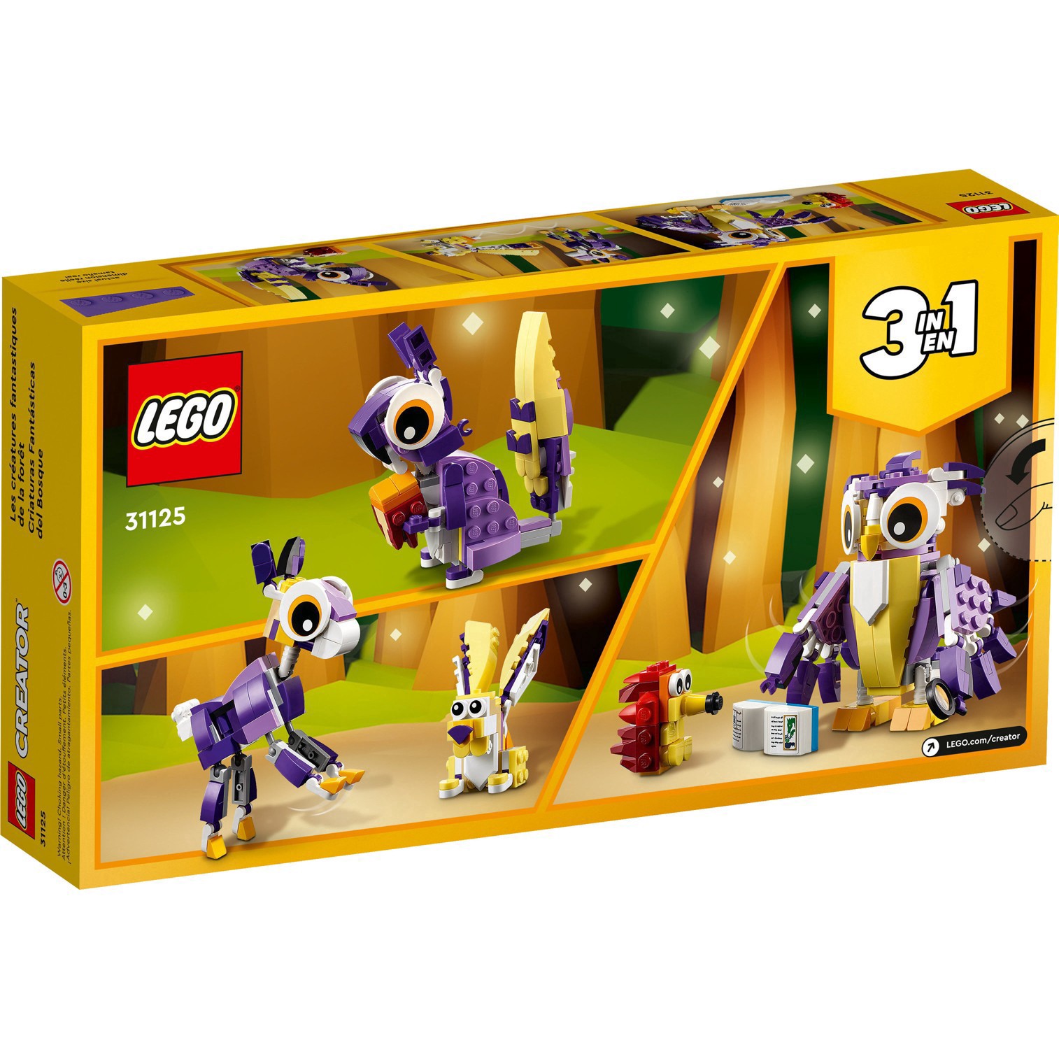 slide 5 of 21, LEGO Creator 3 in 1 Fantasy Forest Creatures Animal Toys 31125, 1 ct