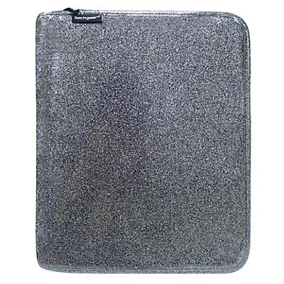 slide 1 of 1, Tech Gear Black Glitter Zipper Binder, 1.5 in