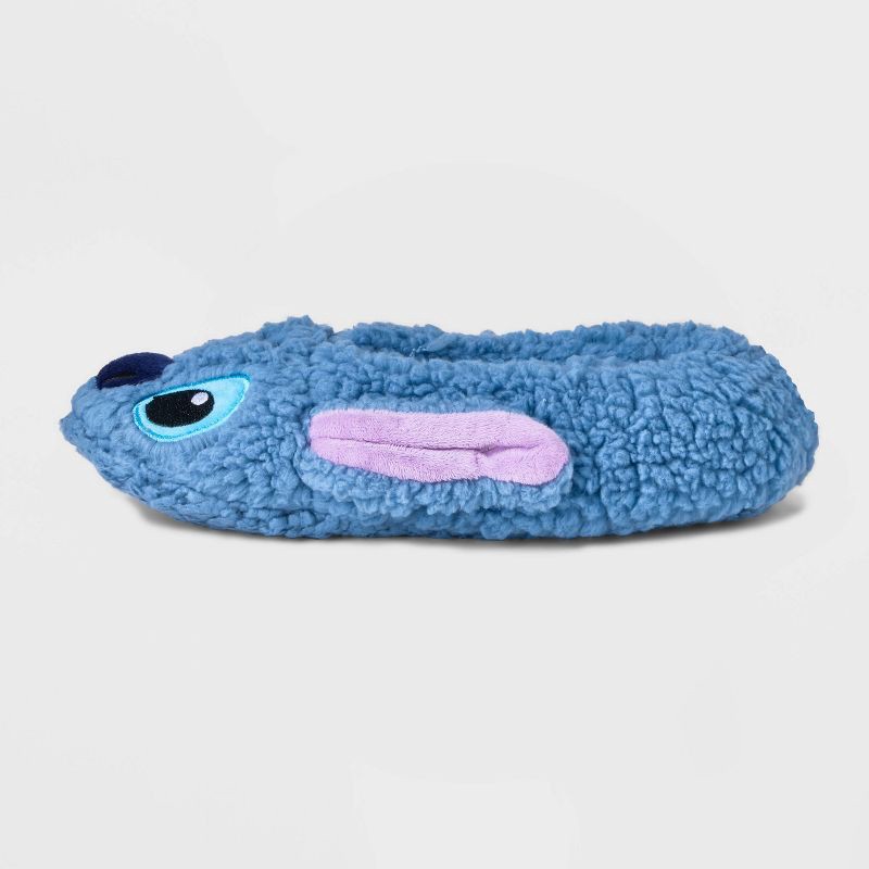 slide 2 of 5, Disney Women's Lilo & Stitch Fluffy Slipper Socks with Grippers - Blue S/M: Nonslip Polyester Liner, 1 ct