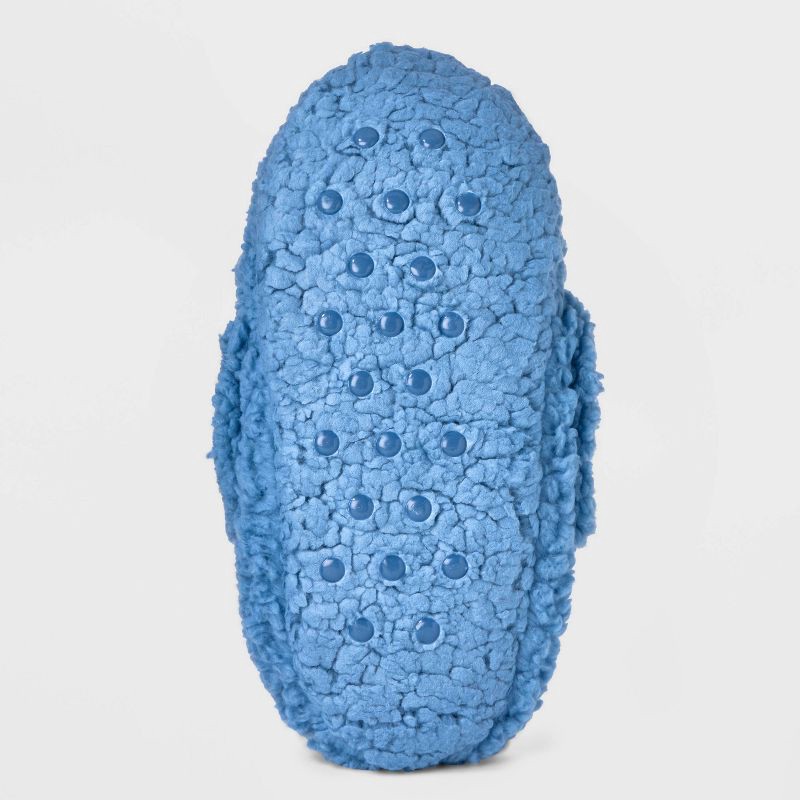 slide 4 of 5, Women's Lilo & Stitch Fluffy Slipper Socks with Grippers - Blue M/L: Disney Pull-On, Nonslip, Closed Round Toe, Polyester, 1 ct