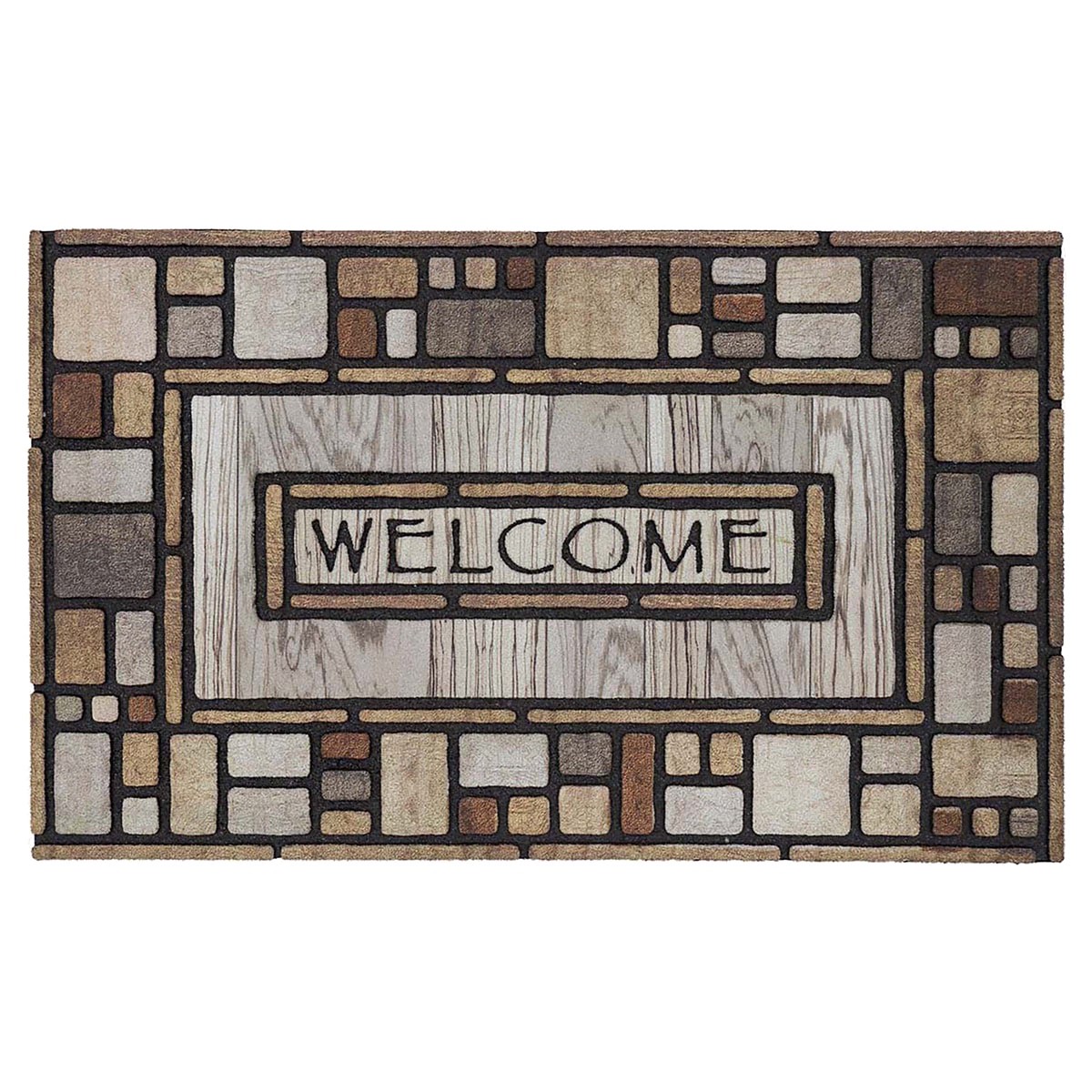 slide 3 of 9, Mohawk Drifted Nature Doormat - Brown, 18 in x 30 in