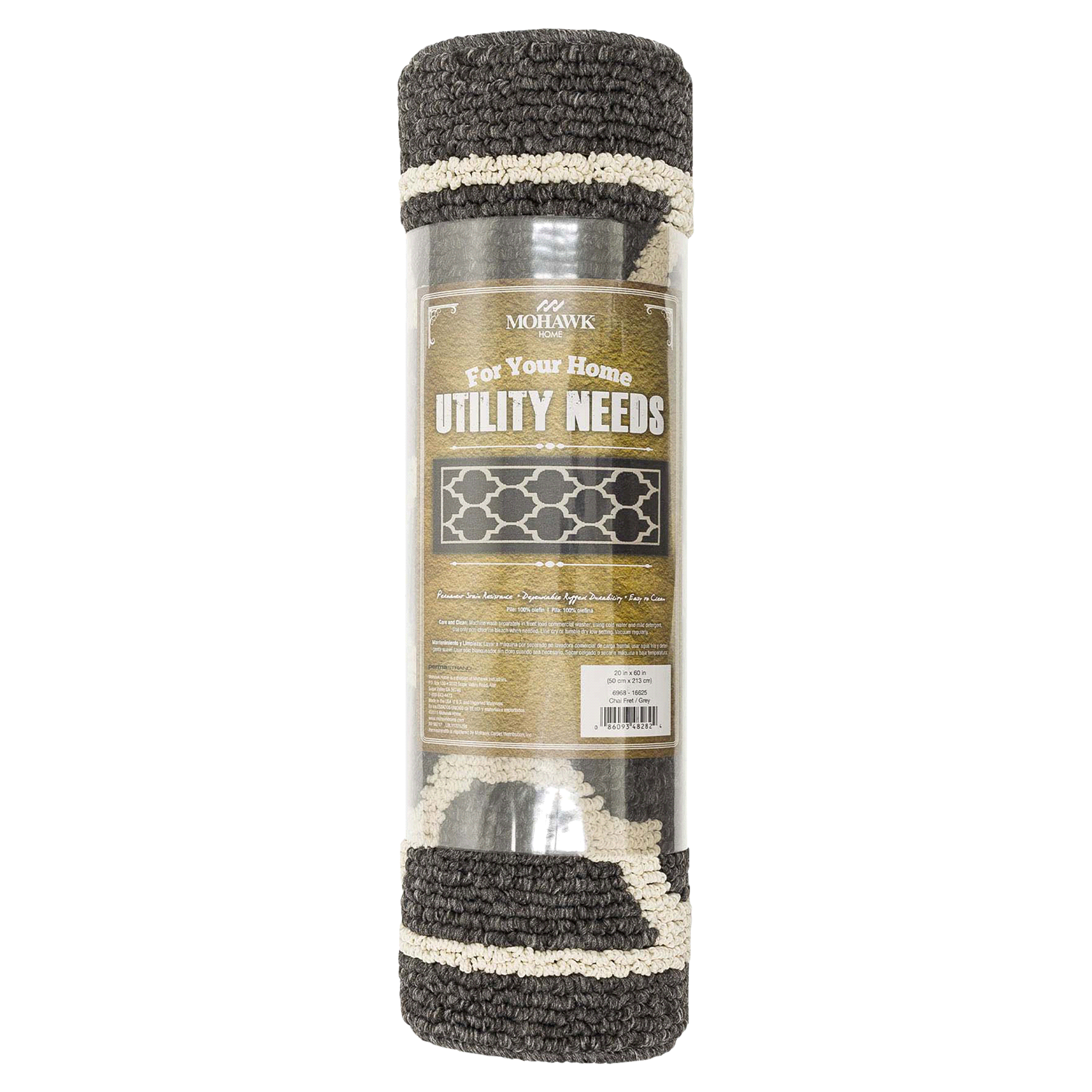 slide 2 of 3, Mohawk Chai Fret Charcoal Runner 20x60, 20 x 60 