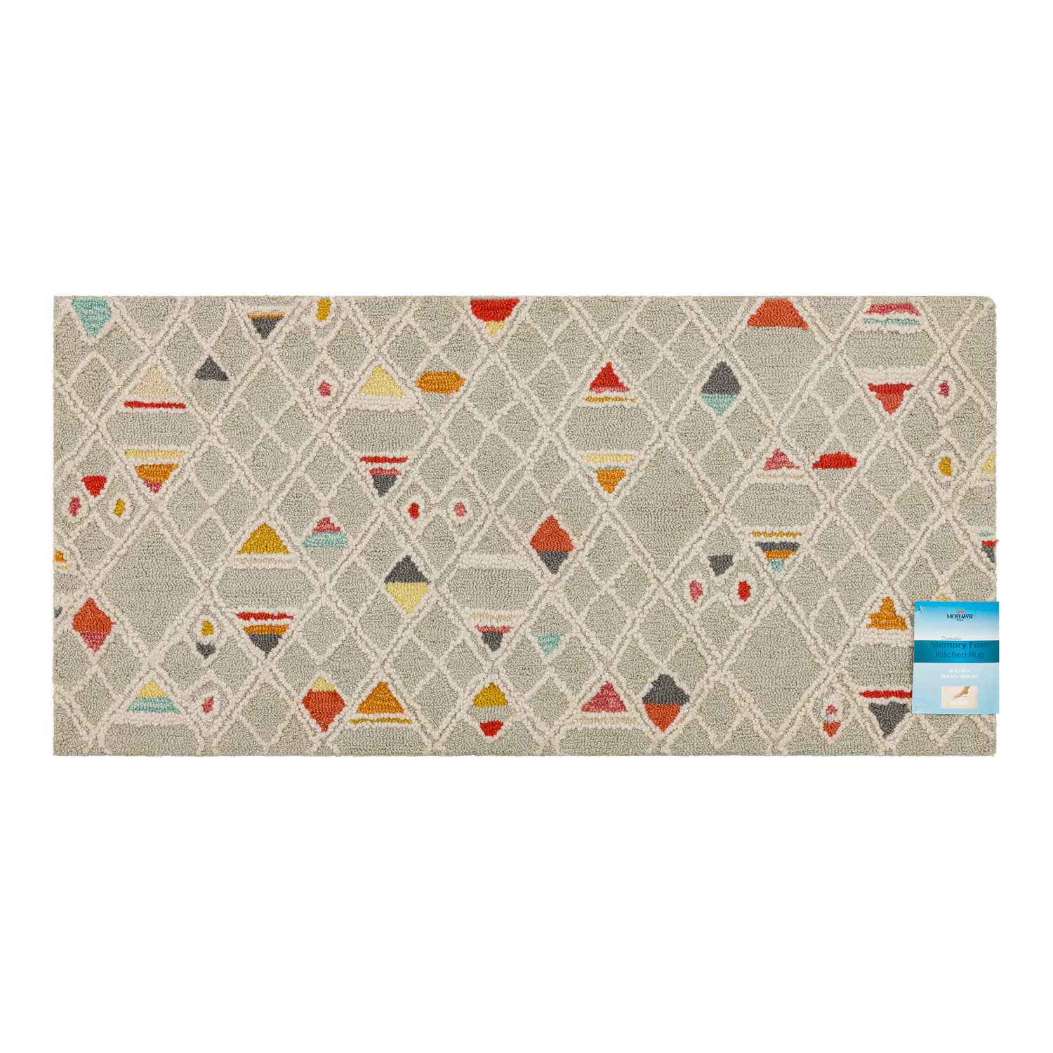 slide 2 of 4, Mohawk Tribal Lines MMF Silver Kitchen Mat 20x42, 1 ct