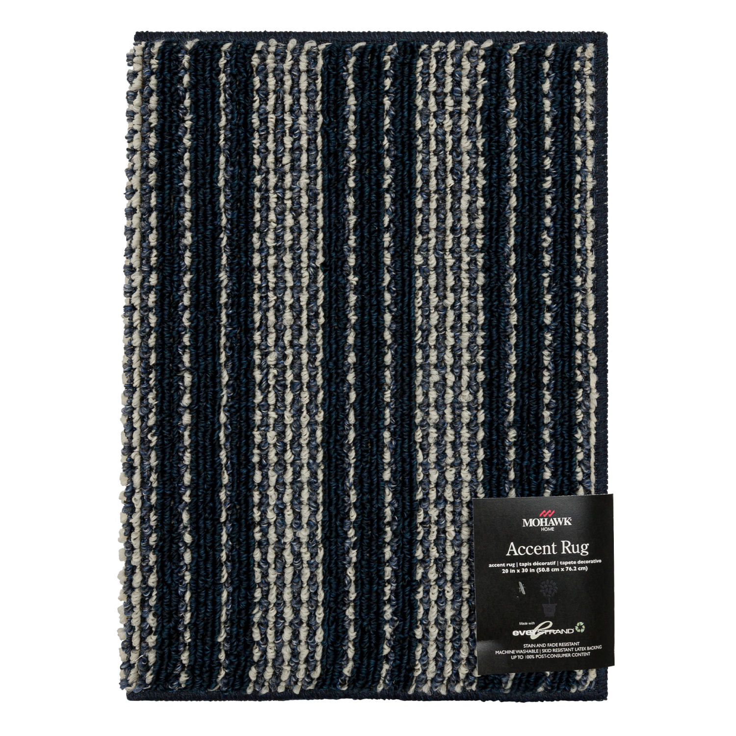 slide 2 of 4, Mohawk Tampico Stripe Navy 20x30, 1 ct