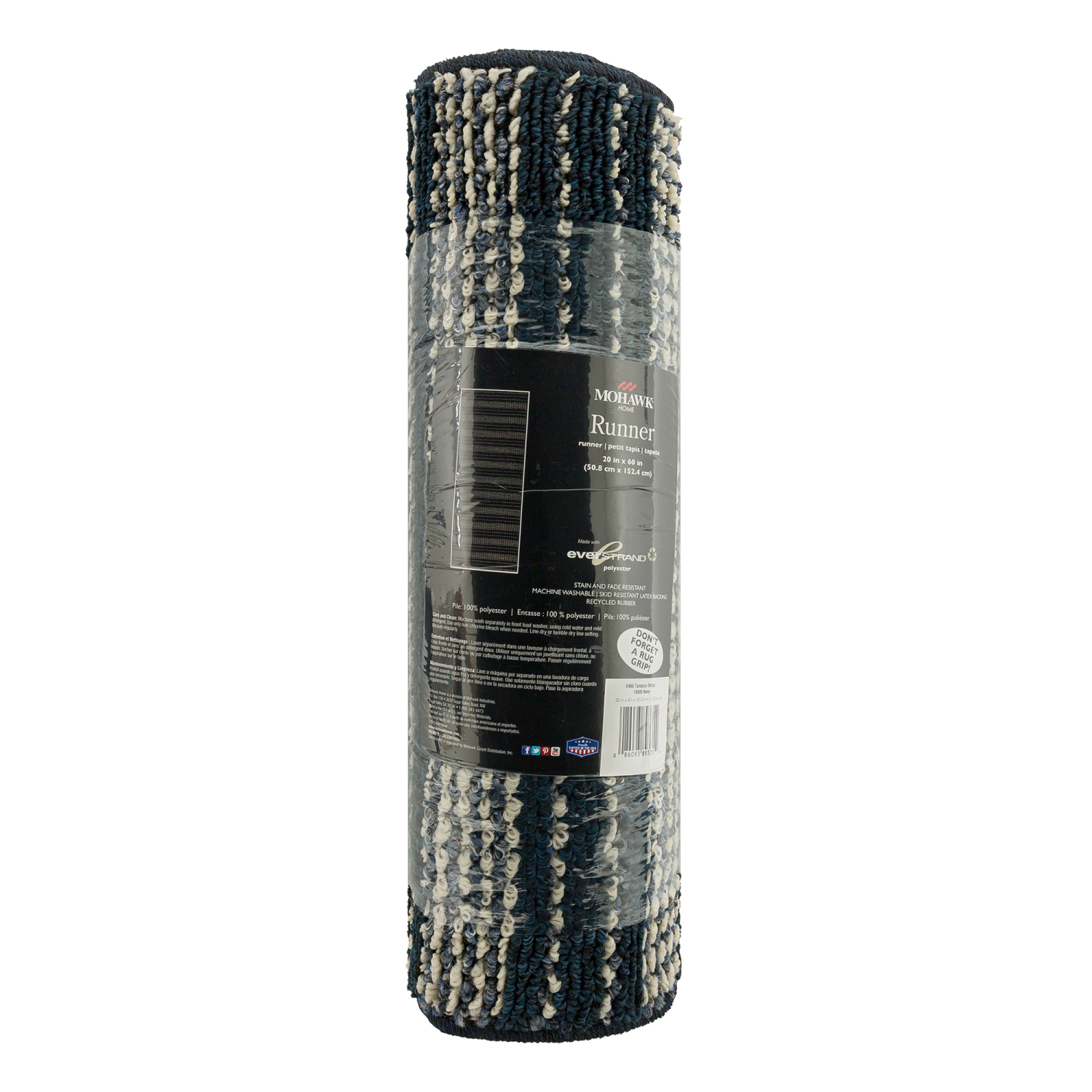 slide 2 of 4, Mohawk Tampico Stripe Navy 20x60, 1 ct