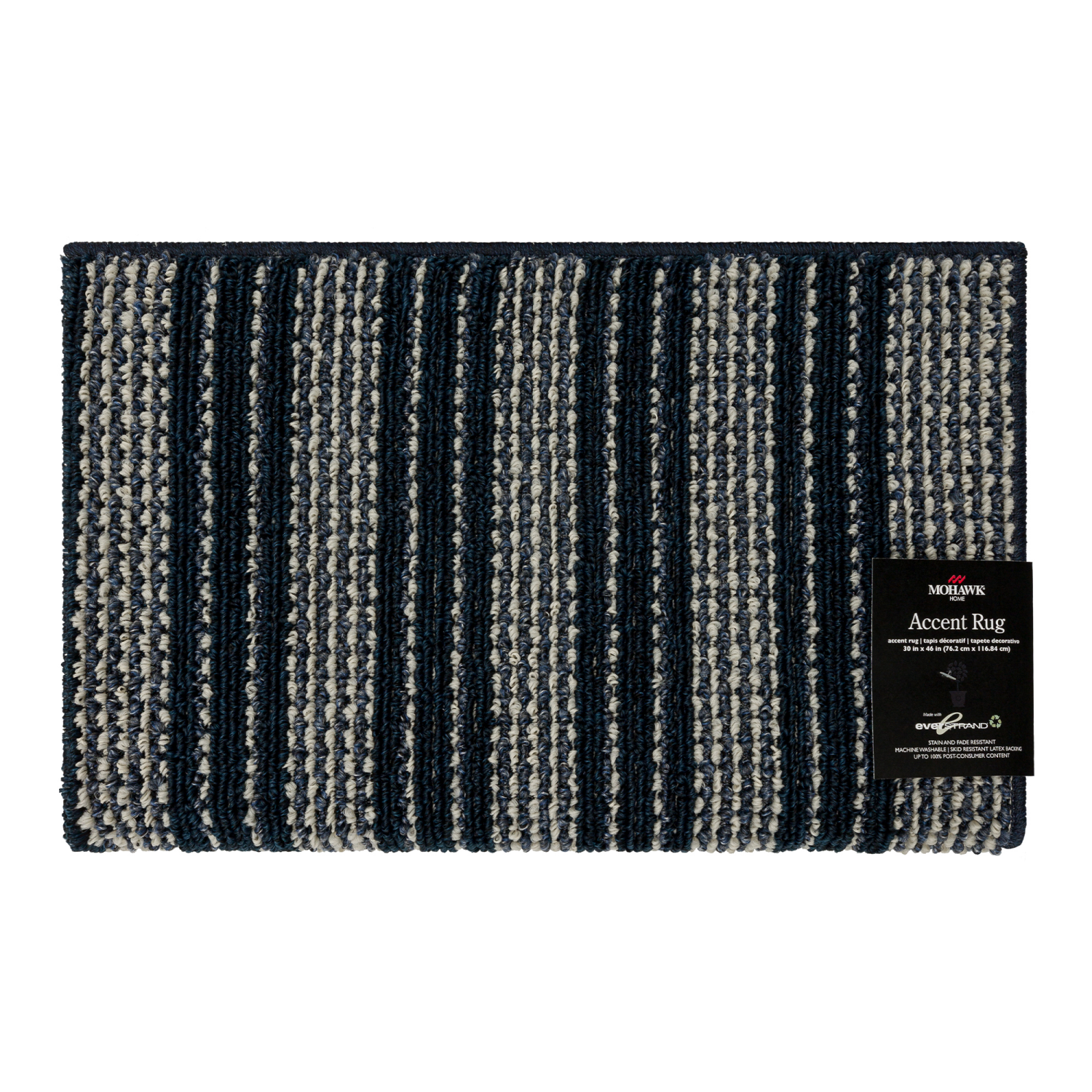slide 2 of 4, Mohawk Tampico Stripe Navy 30x46, 1 ct