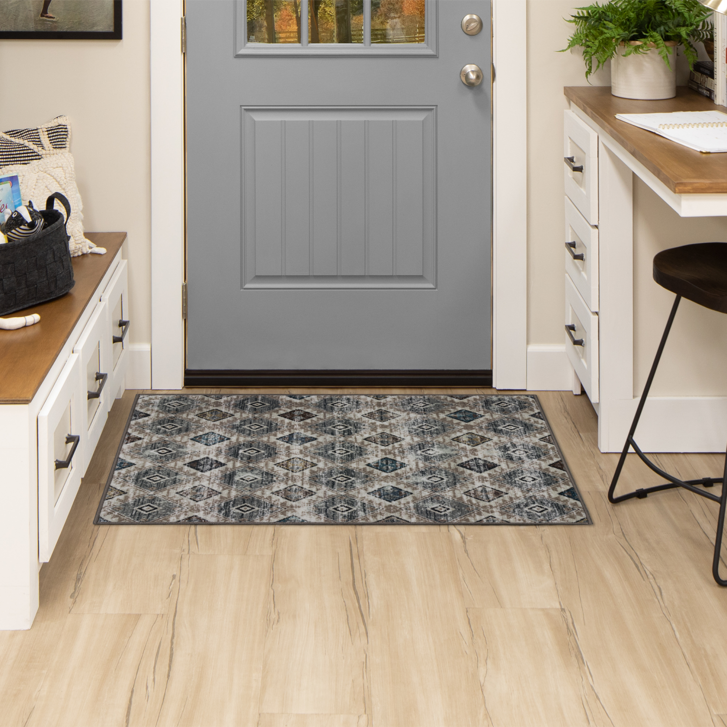 slide 1 of 4, Mohawk Grey Diamond Scatter Rug 30x45, 1 ct