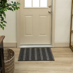 Mohawk Tunica Stripe Charcoal Scatter 20x30