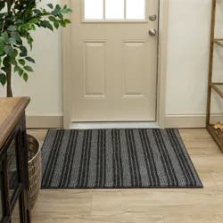 Mohawk Tunica Stripe Charcoal Scatter 30x46