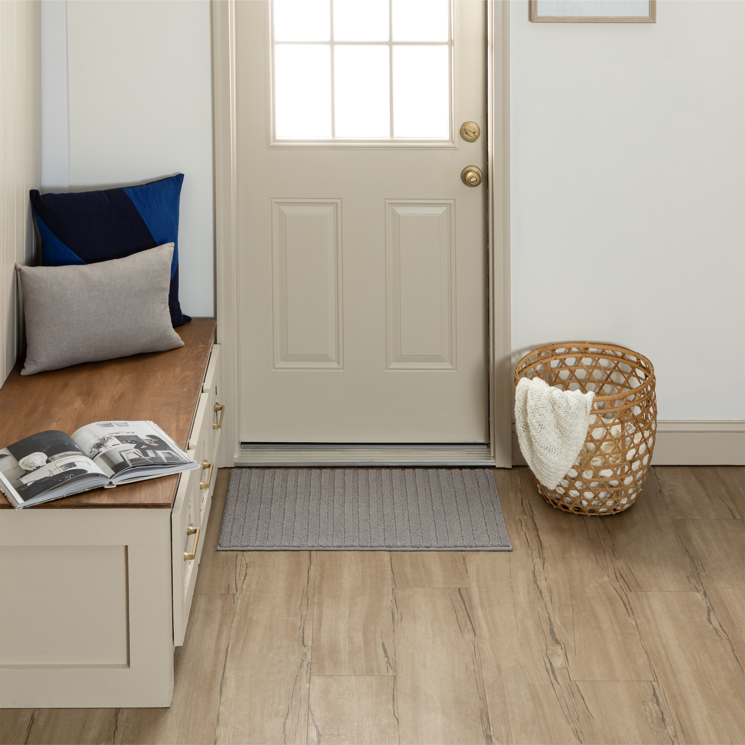 slide 2 of 3, Mohawk Enduring Stripe Scatter, 20in x 32in, Grey, 1 ct