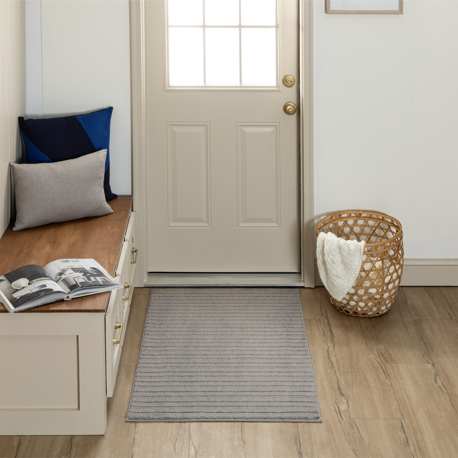 slide 2 of 3, Mohawk Enduring Stripe Scatter, 30in x 45in, Grey, 1 ct