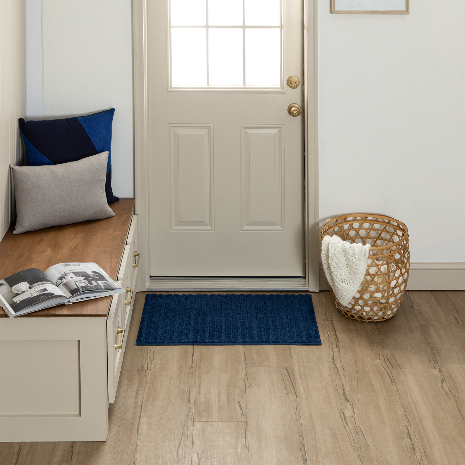 slide 2 of 3, Mohawk Enduring Stripe Scatter, 20in x 32in, Navy, 1 ct