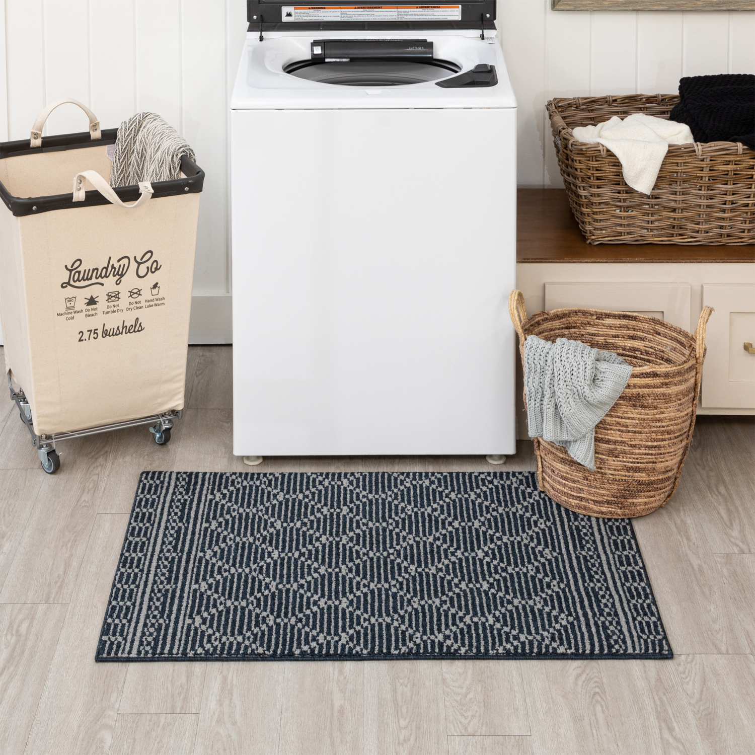 slide 2 of 3, Mohawk Trellis Scatter, 30inx45in, Dk Blue/Lt Grey, 1 ct