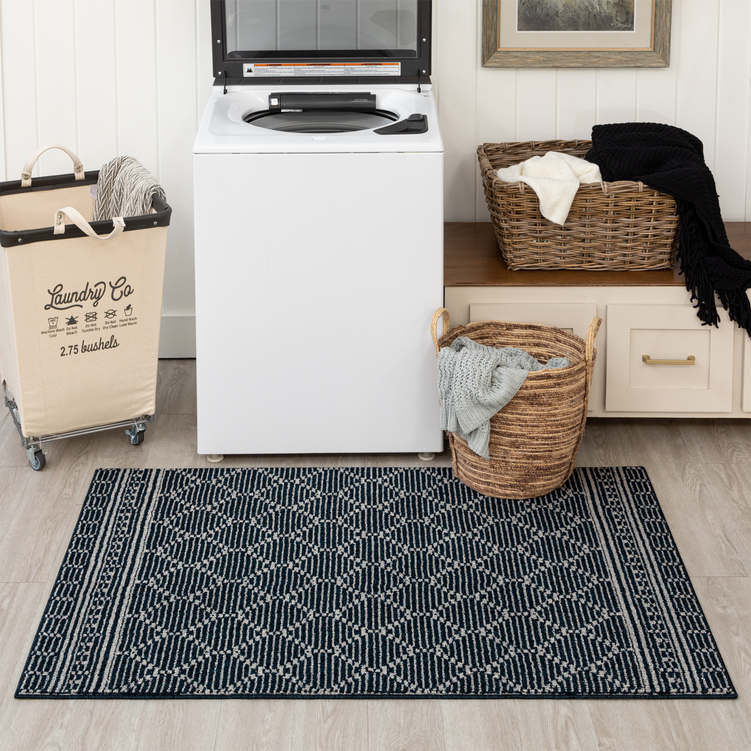 slide 2 of 3, Mohawk Trellis Area Rug,40inx60in, Dk Blue/Lt Grey, 1 ct