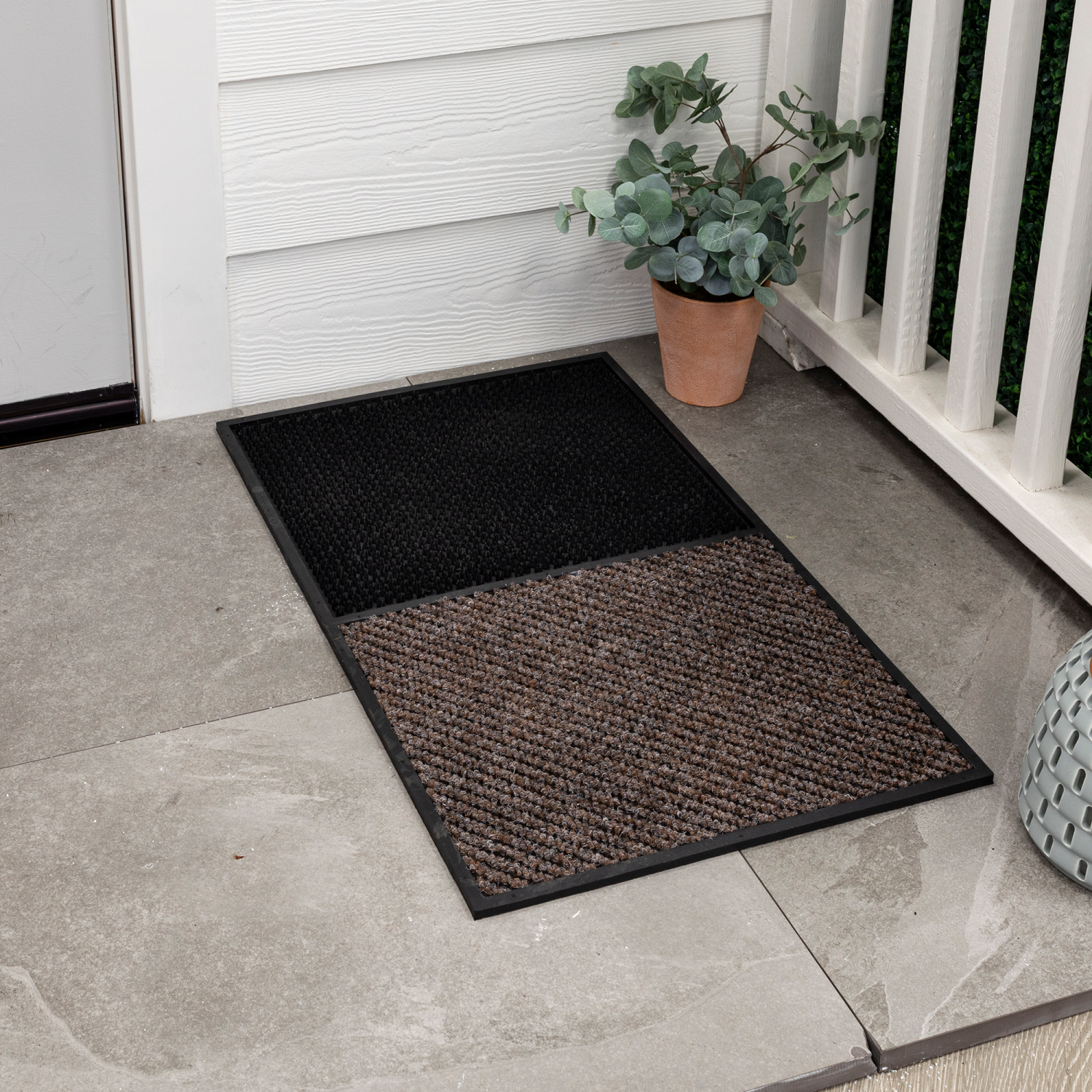 slide 2 of 3, Mohawk Double Insert Mat, 18in x 30in, Black Charcoal, 1 ct