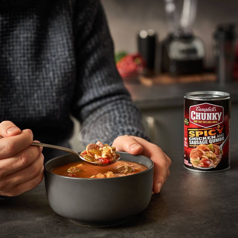 slide 2 of 14, Campbell's Chunky Spicy Chicken & Sausage Gumbo - 18.8oz, 18.8 oz