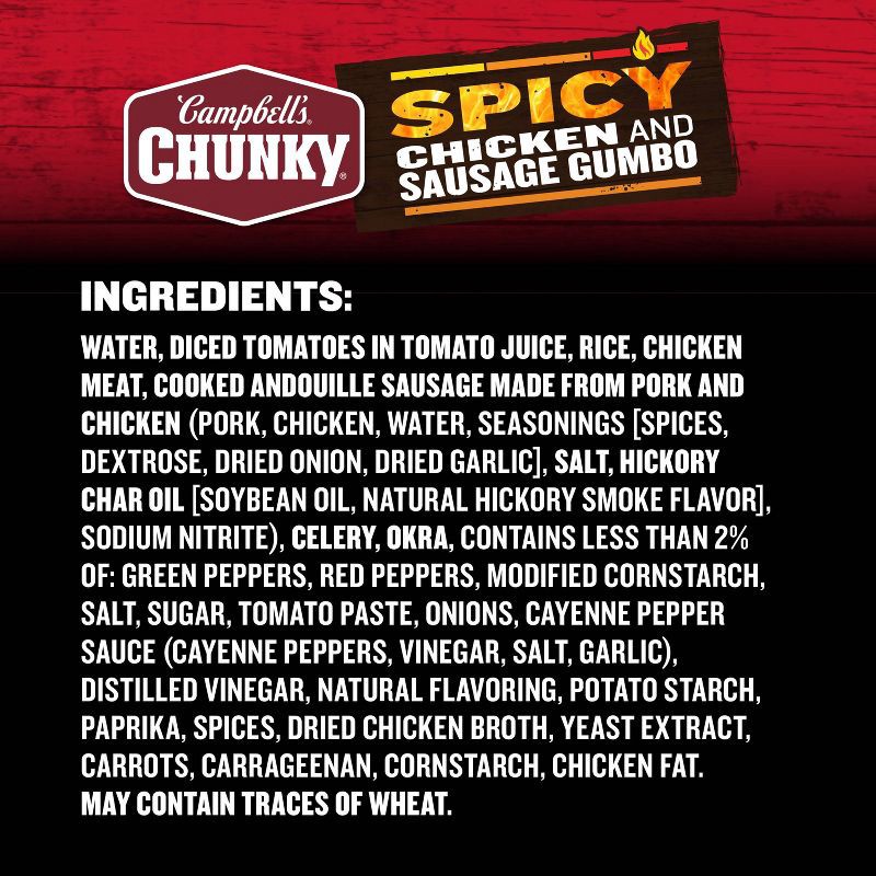 slide 9 of 14, Campbell's Chunky Spicy Chicken & Sausage Gumbo - 18.8oz, 18.8 oz