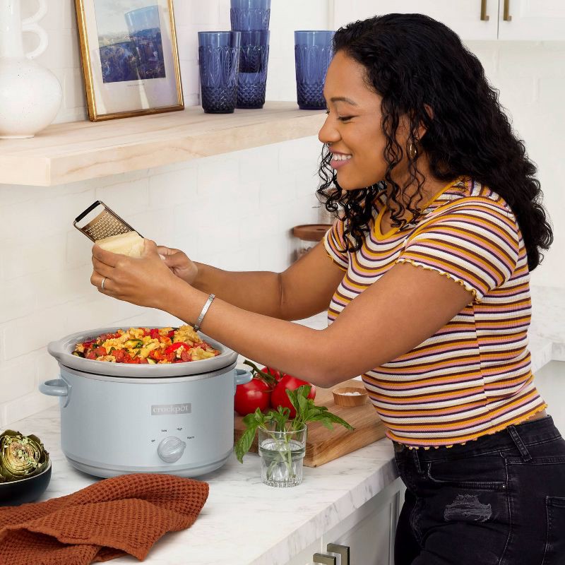 slide 2 of 6, Crock-Pot 4.5qt Manual Slow Cooker - Light Blue, 4.5 qt