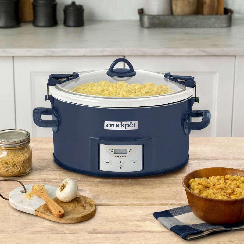 Crock-Pot 7qt One Touch Cook and Carry Slow Cooker - Blue 7 qt