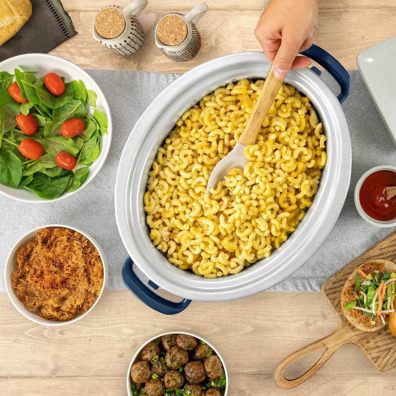 slide 7 of 7, Crock-Pot 7qt Cook & Carry One Touch Programmable Slow Cooker Poseidon Blue: Locking Lid, Dishwasher-Safe Parts, 7 qt