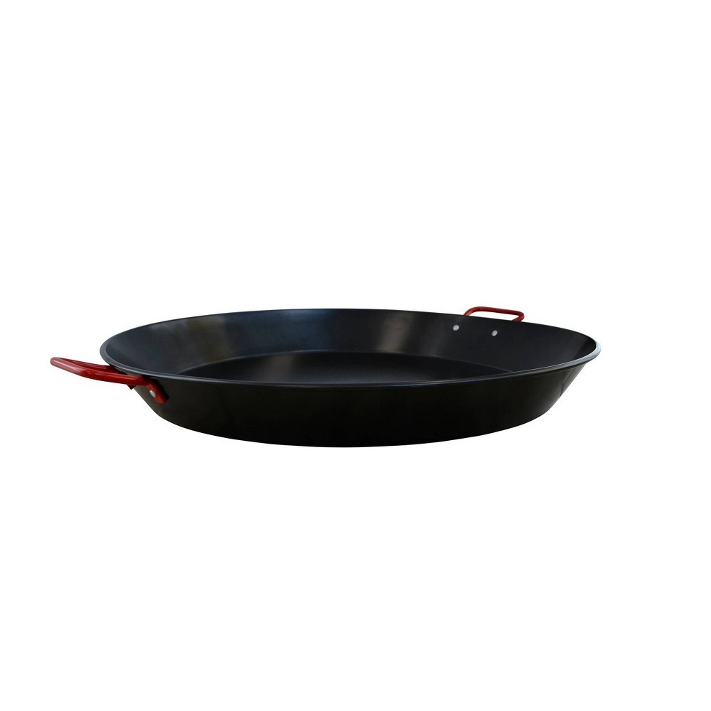 slide 2 of 7, IMUSA 10" Coated Nonstick Paella Pan with Red Handles, 1 ct