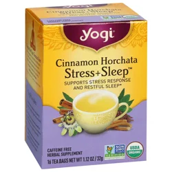 Yogi Tea Cinnamon Horchata Stress + Sleep, Caffeine-Free Herbal Tea Bags, 16 Count
