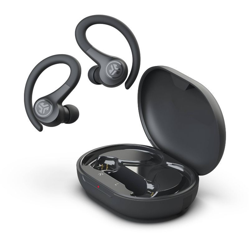 slide 1 of 9, JLab Go Air Sport True Wireless Bluetooth Earbuds - Black: Sweat-Resistant, Built-In Mic, 1 ct