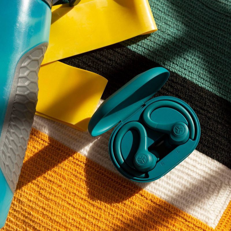 slide 9 of 9, JLab Go Air Sport True Wireless Bluetooth Earbuds - Teal: Sweat & Water Resistant, Built-In Mic, 1 ct