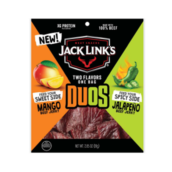 slide 1 of 1, Jack Link's Duos Mango/Jalapeno Beef Sticks 2.85 oz, 2.85 oz