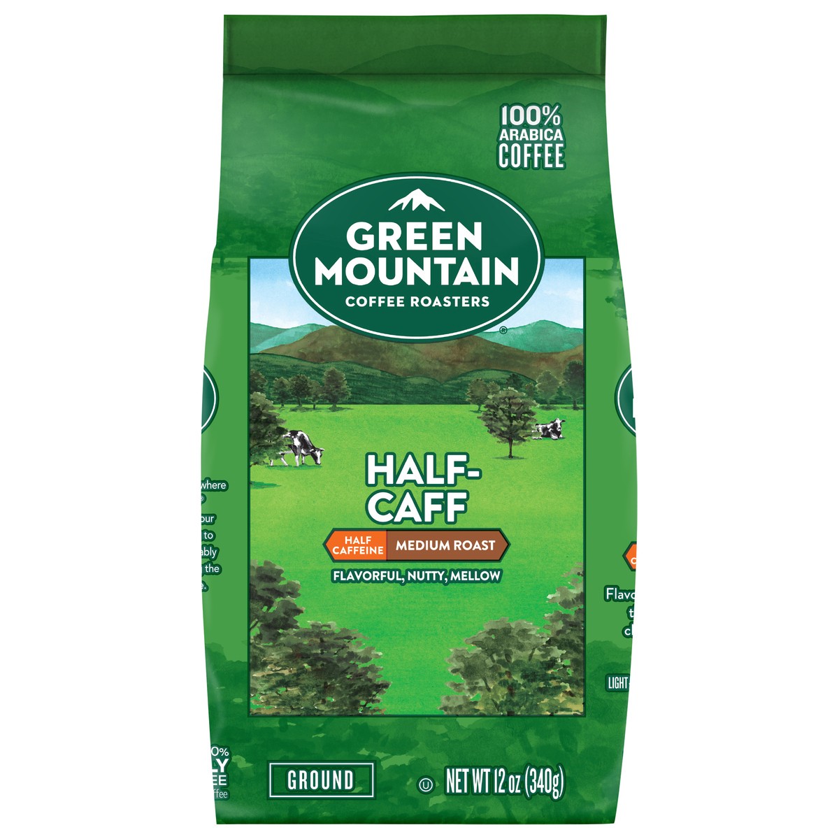 slide 1 of 7, Green Mountain Coffee Roasters Half-Caff Medium Roast Ground 100% Arabica Coffee 12 oz, 12 oz