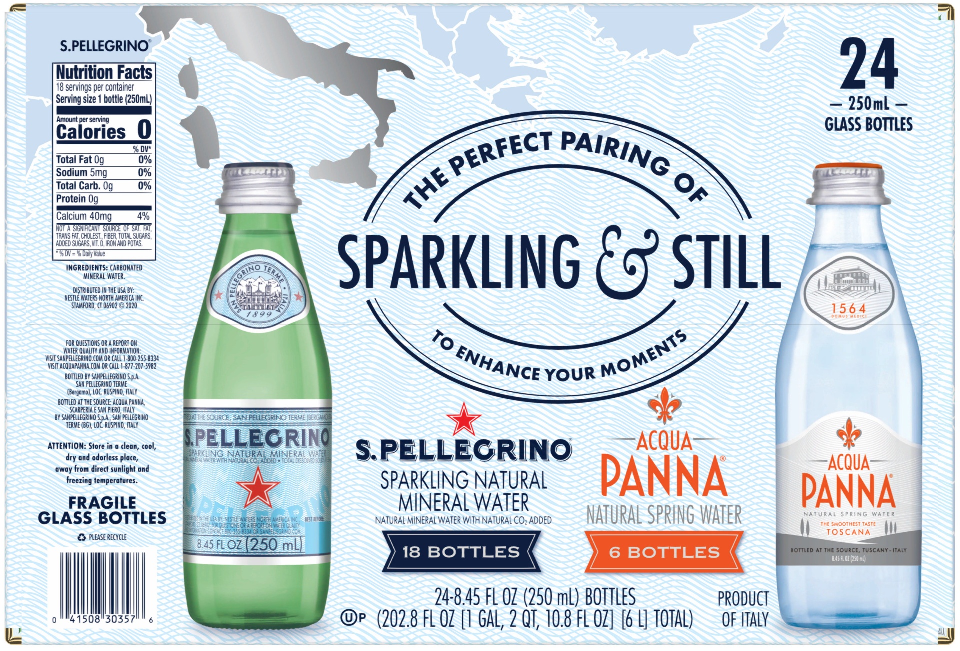 slide 2 of 2, Nestle Waters North San Pellegrino Acqua/Panna Celebration Bottle Pack, 24, 8.4 oz