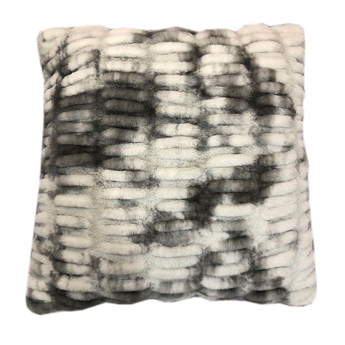 slide 1 of 2, O&O by Olivia & Oliver Saluzzo Ruched Faux Fur Square Throw Pillow - Grey, 1 ct