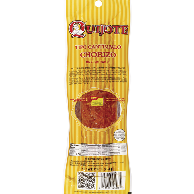 slide 1 of 1, Quijote Tipo Cantimpalo Chorizo Dry Sausage, 28 oz
