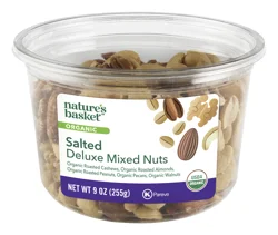 Nature's Basket Natures Basket Mixed Nuts, Deluxe, Roasted, Salted - 9 oz