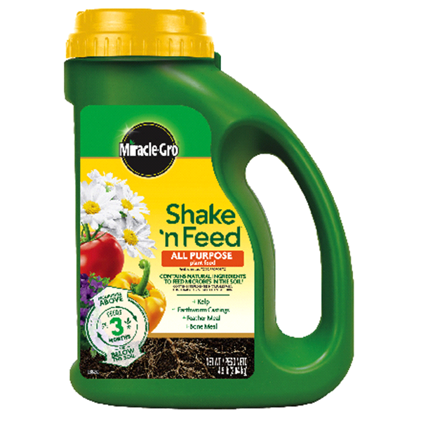 slide 1 of 1, Miracle-Gro Shake 'n Feed All Purpose Continuous Release Plant Food, 4.5 lb