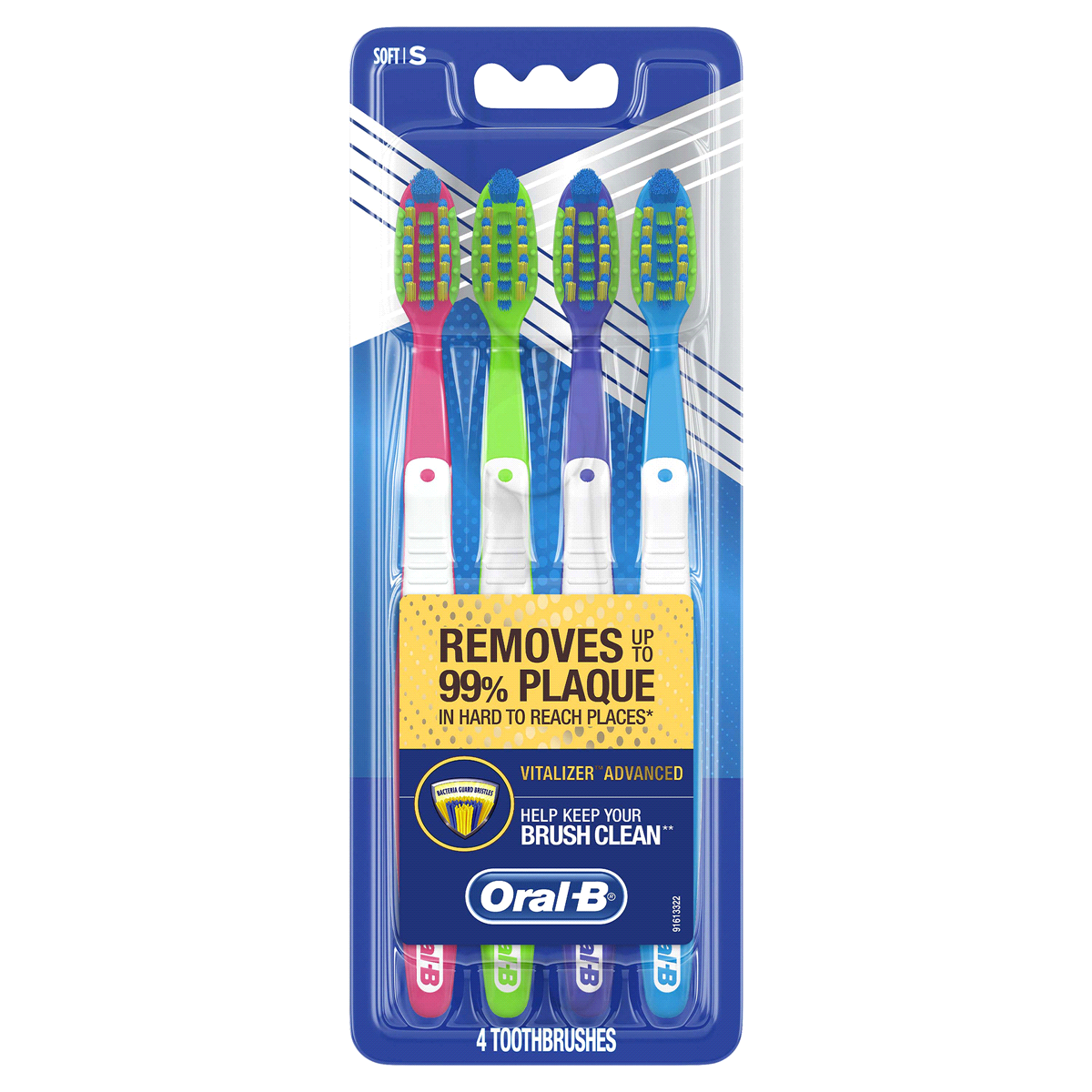 slide 2 of 3, Oral-B Prohealth Vitalizer Advanced Toothbrushes Soft, 4 ct